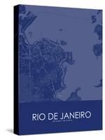 Rio de Janeiro, Brazil Blue Map-null-Stretched Canvas