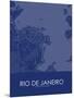 Rio de Janeiro, Brazil Blue Map-null-Mounted Poster