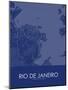 Rio de Janeiro, Brazil Blue Map-null-Mounted Poster