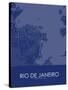 Rio de Janeiro, Brazil Blue Map-null-Stretched Canvas