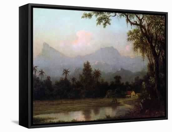 Rio De Janeiro, Brazil, C.1865 (Oil on Board)-Martin Johnson Heade-Framed Stretched Canvas