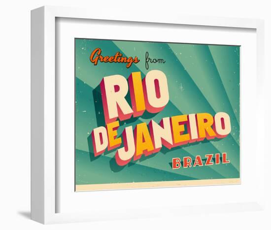 Rio De Janeiro Brazil old Card-null-Framed Art Print