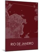 Rio de Janeiro, Brazil Red Map-null-Mounted Poster