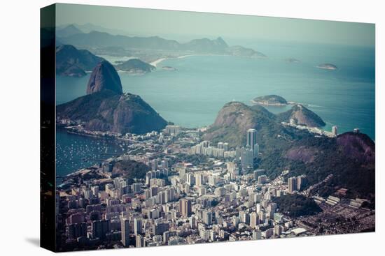 Rio De Janeiro, Brazil. Suggar Loaf and Botafogo Beach Viewed from Corcovado-Curioso Travel Photography-Stretched Canvas