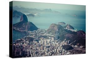 Rio De Janeiro, Brazil. Suggar Loaf and Botafogo Beach Viewed from Corcovado-Curioso Travel Photography-Stretched Canvas