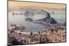 Rio De Janeiro, Brazil. Suggar Loaf and Botafogo Beach Viewed from Corcovado-Curioso Travel Photography-Mounted Photographic Print