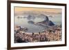 Rio De Janeiro, Brazil. Suggar Loaf and Botafogo Beach Viewed from Corcovado-Curioso Travel Photography-Framed Photographic Print