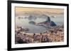 Rio De Janeiro, Brazil. Suggar Loaf and Botafogo Beach Viewed from Corcovado-Curioso Travel Photography-Framed Photographic Print