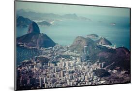 Rio De Janeiro, Brazil. Suggar Loaf and Botafogo Beach Viewed from Corcovado-Curioso Travel Photography-Mounted Photographic Print