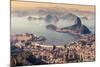 Rio De Janeiro, Brazil. Suggar Loaf and Botafogo Beach Viewed from Corcovado-Curioso Travel Photography-Mounted Photographic Print