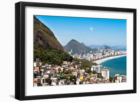 Rio De Janeiro Favela and Ipanema Beach View-dabldy-Framed Photographic Print