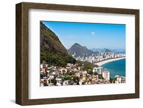 Rio De Janeiro Favela and Ipanema Beach View-dabldy-Framed Photographic Print