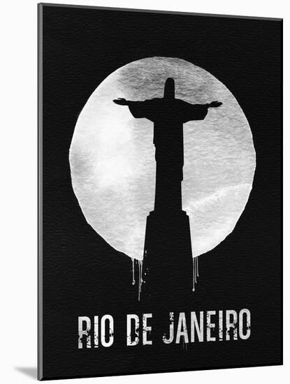 Rio De Janeiro Landmark Black-null-Mounted Art Print