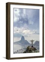 Rio De Janeiro Landscape Showing Corcovado, the Christ and the Sugar Loaf, Rio De Janeiro, Brazil-Alex Robinson-Framed Premium Photographic Print