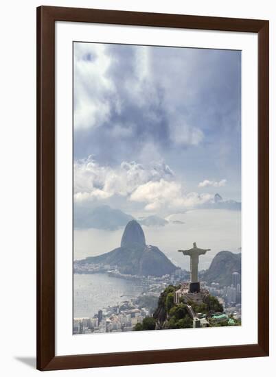 Rio De Janeiro Landscape Showing Corcovado, the Christ and the Sugar Loaf, Rio De Janeiro, Brazil-Alex Robinson-Framed Photographic Print