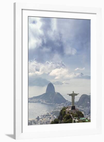 Rio De Janeiro Landscape Showing Corcovado, the Christ and the Sugar Loaf, Rio De Janeiro, Brazil-Alex Robinson-Framed Photographic Print