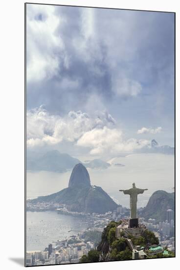 Rio De Janeiro Landscape Showing Corcovado, the Christ and the Sugar Loaf, Rio De Janeiro, Brazil-Alex Robinson-Mounted Photographic Print