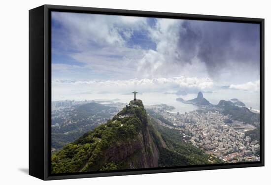 Rio De Janeiro Landscape Showing Corcovado, the Christ and the Sugar Loaf, Rio De Janeiro, Brazil-Alex Robinson-Framed Stretched Canvas