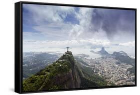 Rio De Janeiro Landscape Showing Corcovado, the Christ and the Sugar Loaf, Rio De Janeiro, Brazil-Alex Robinson-Framed Stretched Canvas