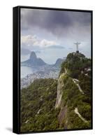 Rio De Janeiro Landscape Showing Corcovado, the Christ and the Sugar Loaf, Rio De Janeiro, Brazil-Alex Robinson-Framed Stretched Canvas