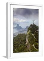 Rio De Janeiro Landscape Showing Corcovado, the Christ and the Sugar Loaf, Rio De Janeiro, Brazil-Alex Robinson-Framed Photographic Print