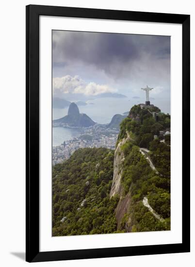 Rio De Janeiro Landscape Showing Corcovado, the Christ and the Sugar Loaf, Rio De Janeiro, Brazil-Alex Robinson-Framed Photographic Print