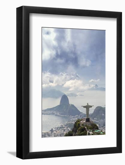 Rio De Janeiro Landscape Showing Corcovado, the Christ and the Sugar Loaf, Rio De Janeiro, Brazil-Alex Robinson-Framed Photographic Print