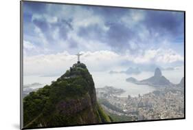 Rio De Janeiro Landscape Showing Corcovado, the Christ and the Sugar Loaf, Rio De Janeiro, Brazil-Alex Robinson-Mounted Photographic Print