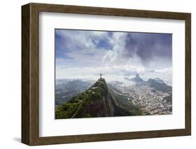 Rio De Janeiro Landscape Showing Corcovado, the Christ and the Sugar Loaf, Rio De Janeiro, Brazil-Alex Robinson-Framed Photographic Print