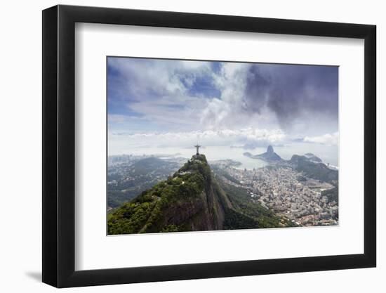 Rio De Janeiro Landscape Showing Corcovado, the Christ and the Sugar Loaf, Rio De Janeiro, Brazil-Alex Robinson-Framed Photographic Print