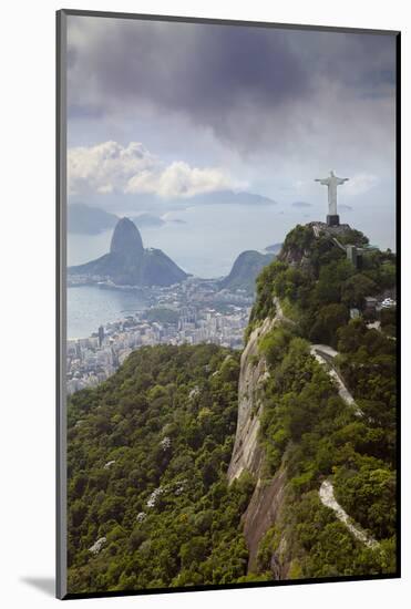 Rio De Janeiro Landscape Showing Corcovado, the Christ and the Sugar Loaf, Rio De Janeiro, Brazil-Alex Robinson-Mounted Photographic Print