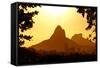 Rio De Janeiro Mountains by Sunset-dabldy-Framed Stretched Canvas