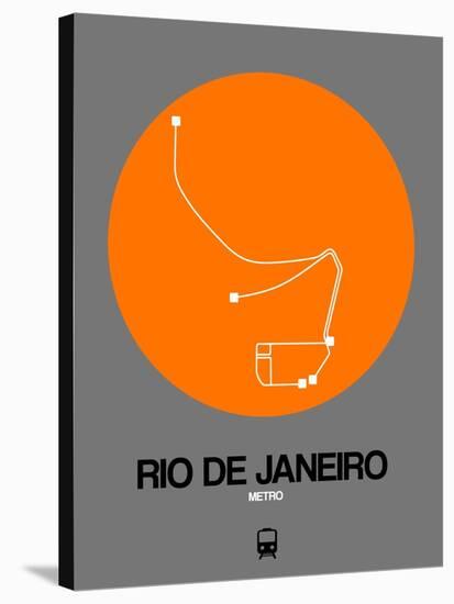 Rio De Janeiro Orange Subway Map-NaxArt-Stretched Canvas