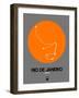 Rio De Janeiro Orange Subway Map-NaxArt-Framed Art Print