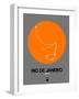 Rio De Janeiro Orange Subway Map-NaxArt-Framed Art Print