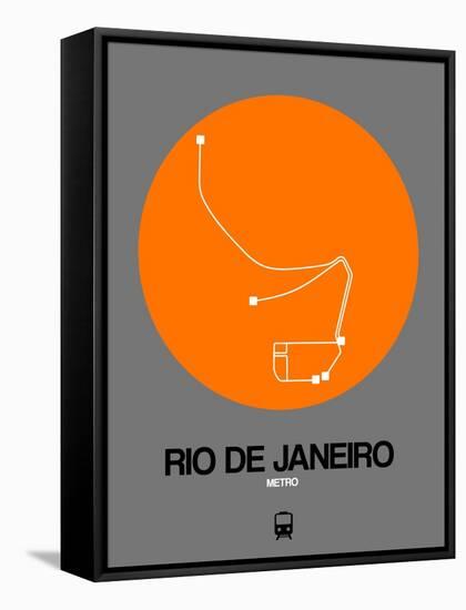 Rio De Janeiro Orange Subway Map-NaxArt-Framed Stretched Canvas