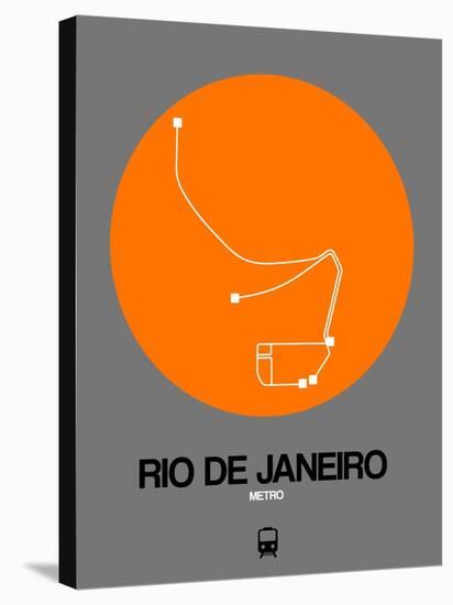 Rio De Janeiro Orange Subway Map-NaxArt-Stretched Canvas