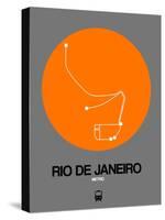 Rio De Janeiro Orange Subway Map-NaxArt-Stretched Canvas