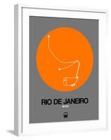 Rio De Janeiro Orange Subway Map-NaxArt-Framed Art Print