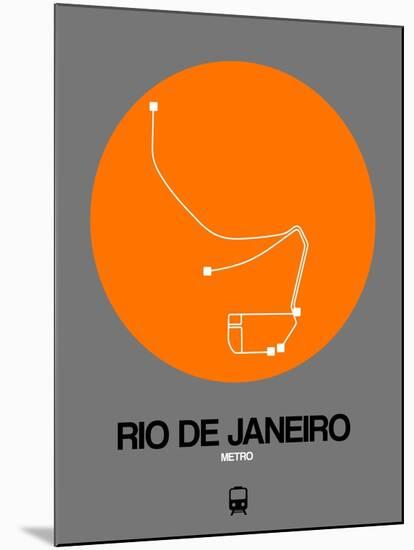 Rio De Janeiro Orange Subway Map-NaxArt-Mounted Art Print