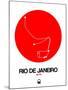 Rio De Janeiro Red Subway Map-NaxArt-Mounted Art Print