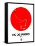 Rio De Janeiro Red Subway Map-NaxArt-Framed Stretched Canvas