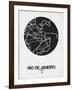 Rio de Janeiro Street Map Black on White-NaxArt-Framed Art Print