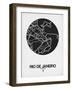 Rio de Janeiro Street Map Black on White-NaxArt-Framed Art Print