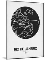 Rio de Janeiro Street Map Black on White-NaxArt-Mounted Art Print