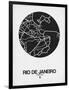 Rio de Janeiro Street Map Black on White-NaxArt-Framed Art Print