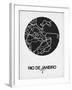 Rio de Janeiro Street Map Black on White-NaxArt-Framed Art Print