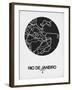 Rio de Janeiro Street Map Black on White-NaxArt-Framed Art Print