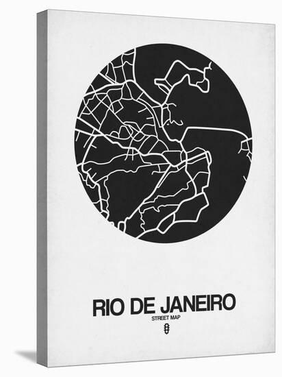 Rio de Janeiro Street Map Black on White-NaxArt-Stretched Canvas