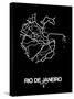 Rio de Janeiro Street Map Black-NaxArt-Stretched Canvas